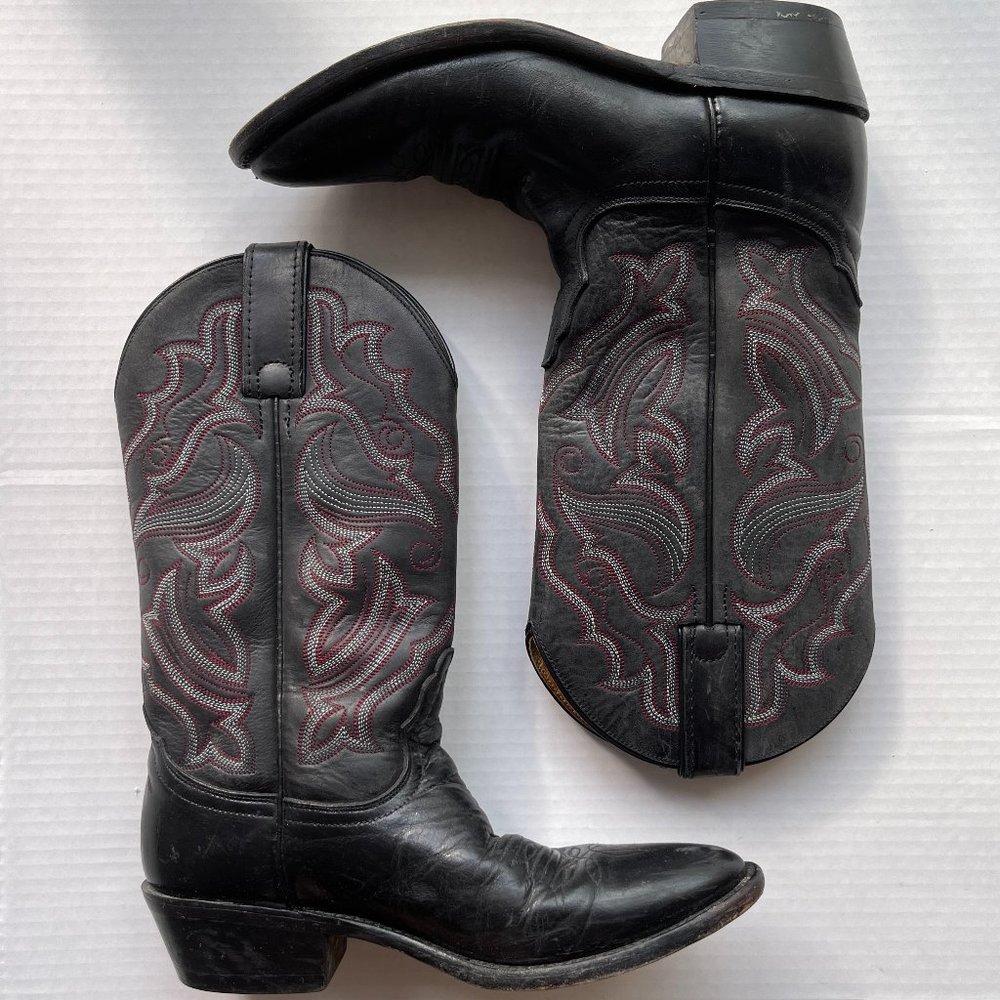 Vintage Nocona Black Cowboy Boots